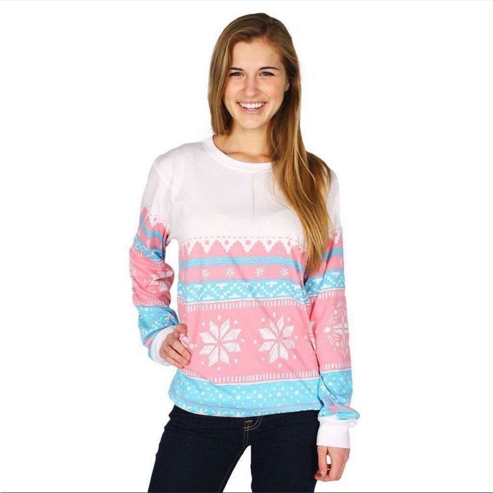 LAUREN JAMES Christmas Sweater Women’s T-Shirt Size L